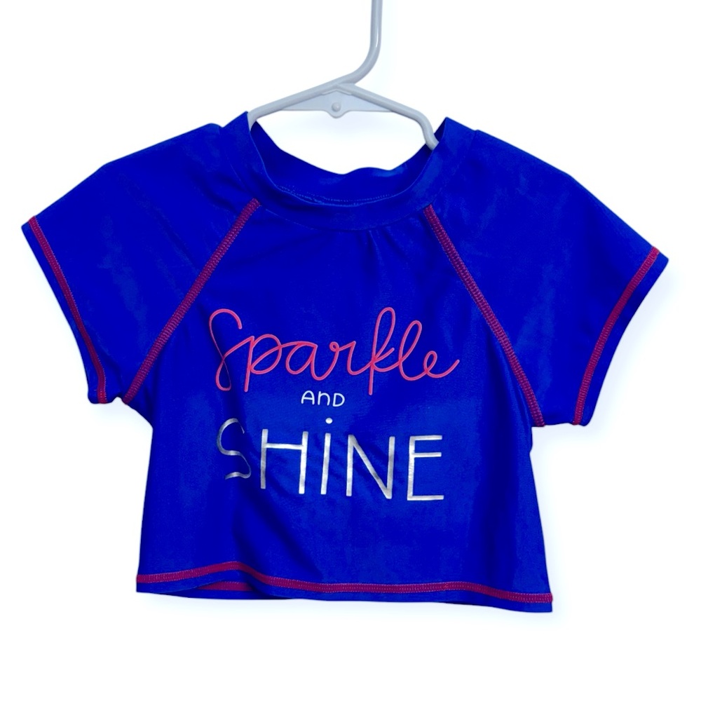 Cat & Jack Blue Rashguard Swim Top Sparkle and Shine